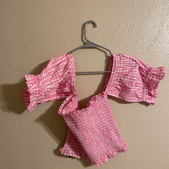 Gingham Pink Spring Fields Top - Picture 5 of 6